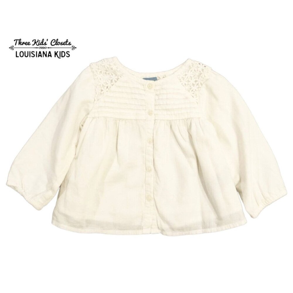Baby Gap 6-12m White Lace Detail Blouse